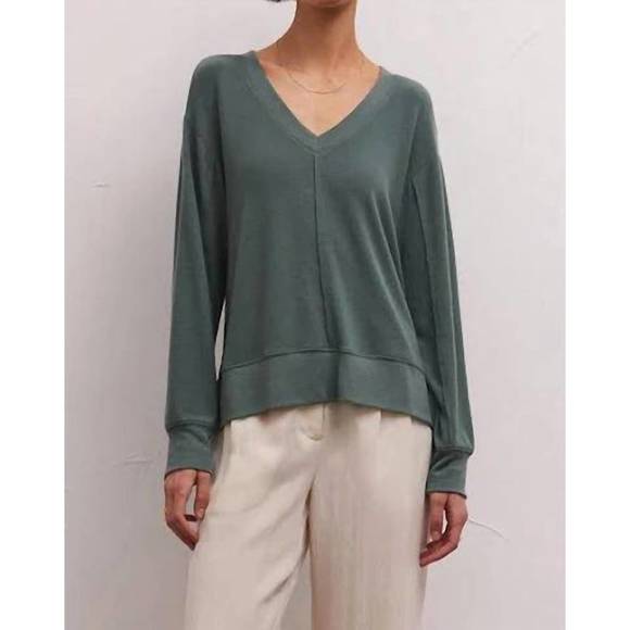 Z-Supply Bisous Shell Long Sleeve Top in Vanilla Ice